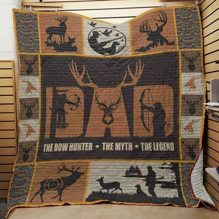 Dad The Bow Hunter The Myth The Legend Quilt Blanket Home Decoration