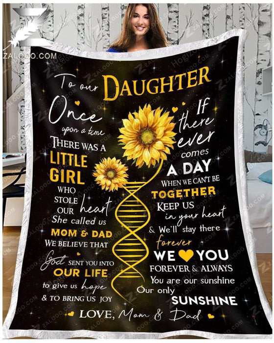 Custom Fleece Blanket - Daughter (Mom and Dad) - There was a little girl who stole my heart