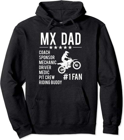 Funny Motocross Dad 1 Fan Dirt Bike Coach Sponsor Braaap Pullover Hoodie Sweatshirt