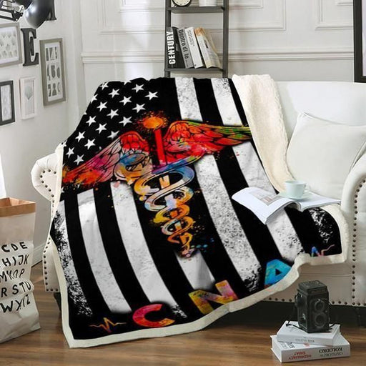 Custom Blanket CNA Blannket - Perfect Gift For Dad Mom - Fleece Blanket