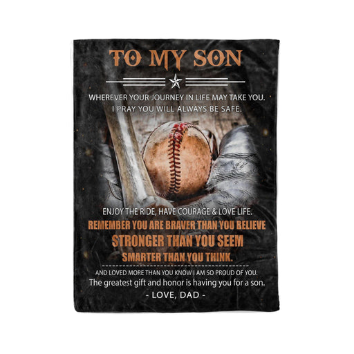 Baseball To My Son Love Dad Cozy Sherpa Blanket, Gift Fleece Blanket, Custom Blankets, Blanket Sofa Bed, Photo Blanket, 3d Print Blanket