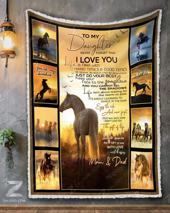 Blanket - Horse (Mom&Dad) - To My Daughter - You Are My Sunshine