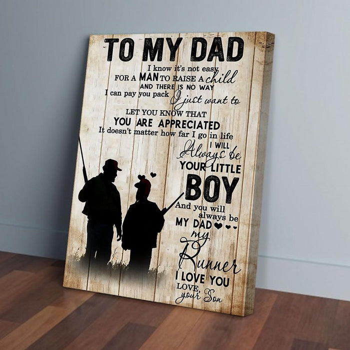 To My Dad Son Uou Are Appreciated Fishing Canvas Wall Art Home Decoration