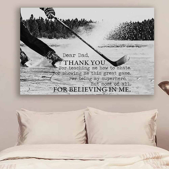 Hockey Poster Dear Dad Poster Print, Canvas Poster Wall Art, Canvas Print Wall Decor