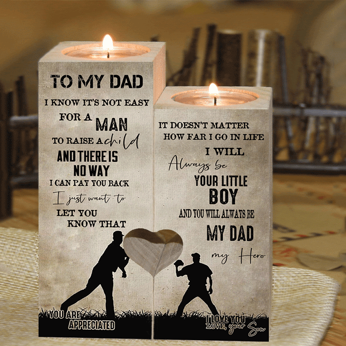 I Will Always Be Your Little Boy And You Will Always Be My Dad, My Hero Candle Holder Gift For Mom Mother's Day Gift Ideas