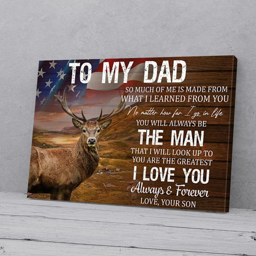 To My Dad Son Hunting Canvas Wall Art Home Decoration