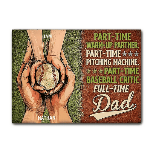 Personalized Poster Canvas Baseball Dad And Son Custom Poster Gift Decor Home Decor Wall Art Visual Art