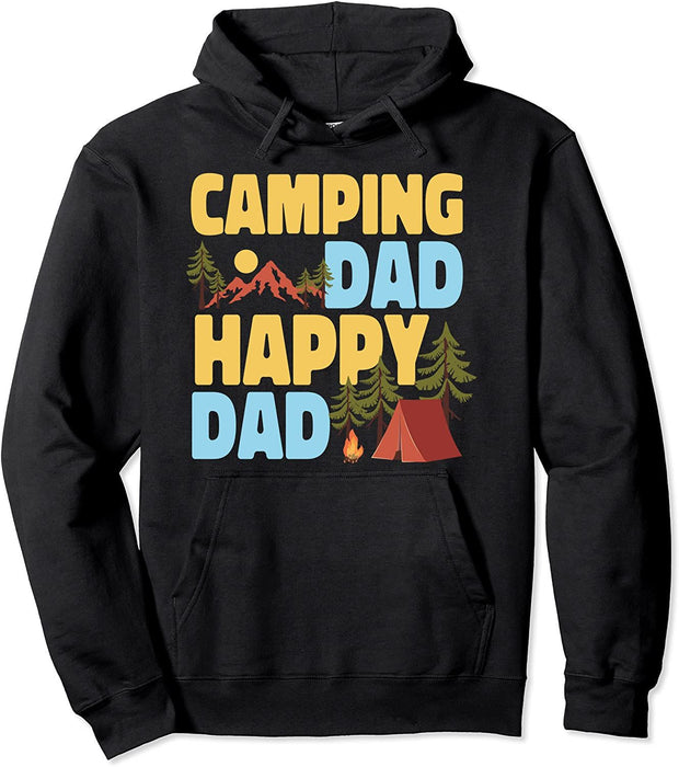 Camping Dad Happy Dad Family Tent Pullover Hoodie Sweatshirt