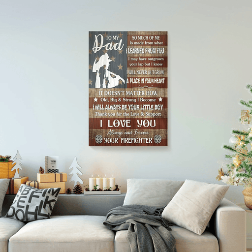 Bestieship To My Dad Firefighter Canvas Prints