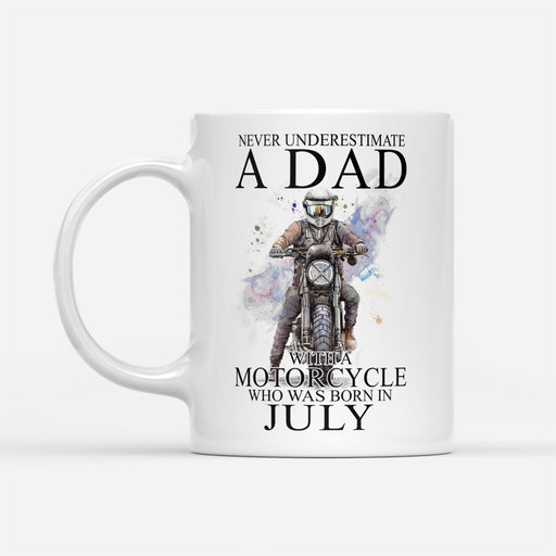BeKingArt Biker Never Underestimate Dad With A Motorcycle Born In July