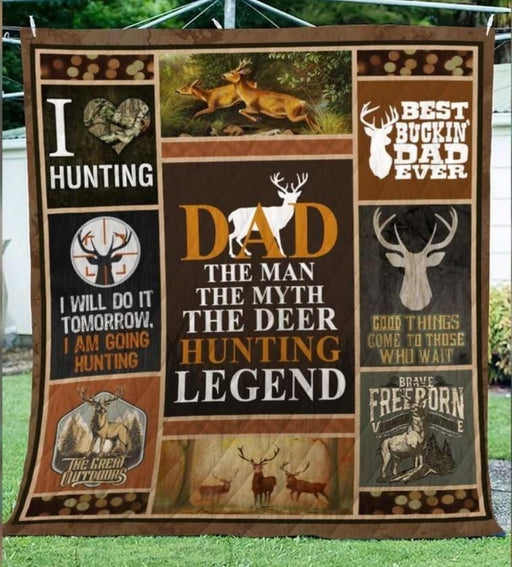 Dad The Man Myth Legend Love Hunting Quilt Blanket Home Decoration