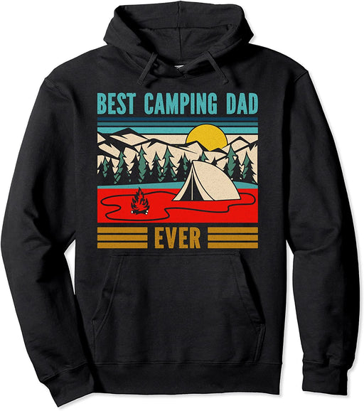 Best Camping Dad Ever Family Tent Retro Vintage Pullover Hoodie Sweatshirt
