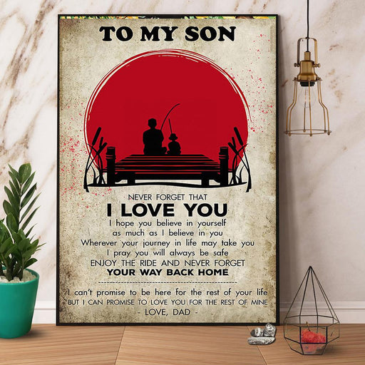 Fishing Dad To My Son I Love You Canvas Wall Art Home Decoration