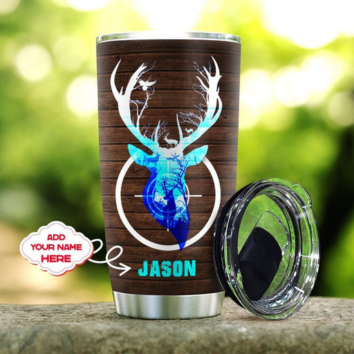 Daddy Deer Hunting Personalized Stainless Steel Tumbler