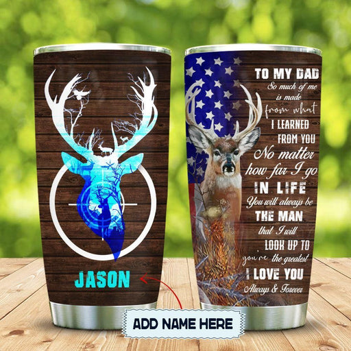 Daddy Deer Hunting Personalized Stainless Steel Tumbler