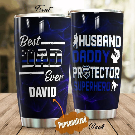 Police Best Dad Ever Personalized Stainless Steel Tumbler