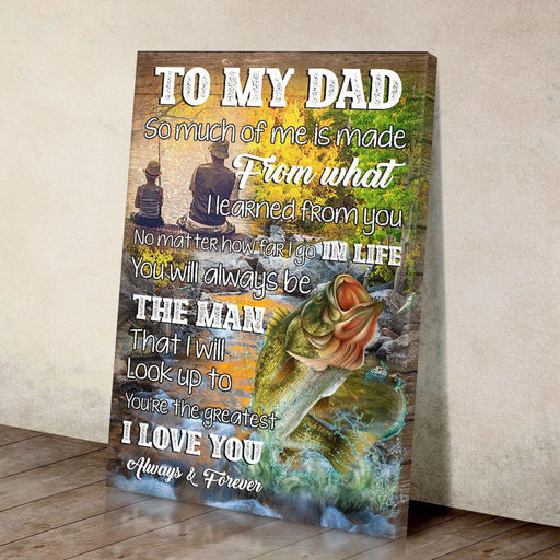 To My Dad Son Fishing Canvas Wall Art Home Decoration