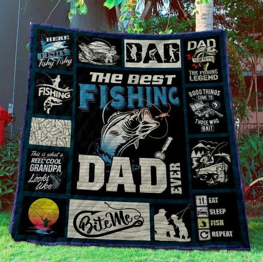 Fishing Dad Eat Sleep Fish Repeat Quilt Blanket Home Decoration