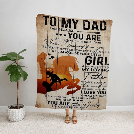 Horse family love to my dad you will always be my loving father dad's present vertical fleece blanket/ sherpa blanket