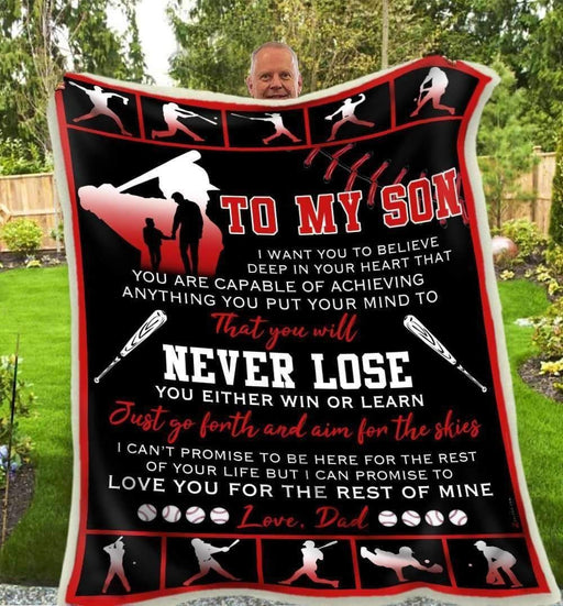 Blanket - Baseball - To My Son - Win Or Learn Family Gift Ideas Cozy Sherpa Blanket, Gift Fleece Blanket, Custom Blankets, Picnic Blanket, Electric Blanket, Heated Blanket, Gravity Blanket