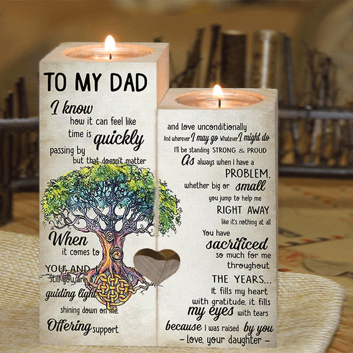 To My Dad When I Have A Problem ,Whether Big Or Small You Jump To Help Me Candle Holder Gift For Mom Mother's Day Gift Ideas