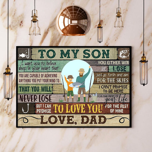 Fishing Dad To My Son I Can Promise To Love You For The Rest Of Mine Canvas Wall Art Home Decoration