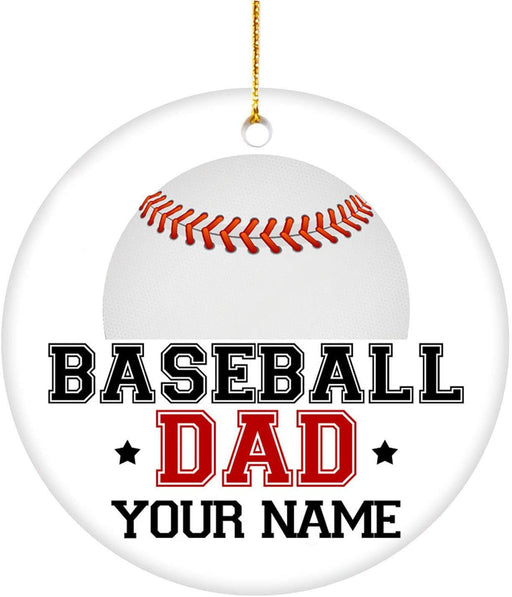 Baseball Dad Personalized Wooden Ornament Baseball Lover Gift for Dad for Christmas Hanging Christmas Tree Baseball Sport Pitcher Christmas Decorations Celebrate Xmas