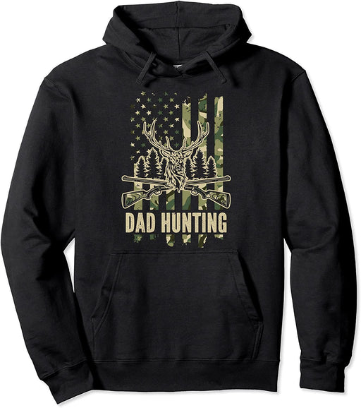 Dad Hunting Camouflage America Flag - Deer Hunter Dad Pullover Hoodie Sweatshirt