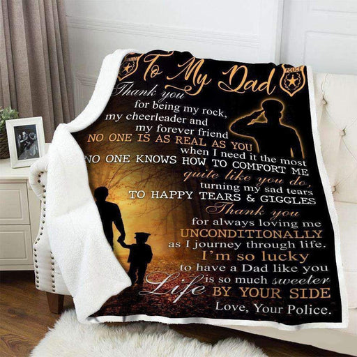 From Police Son I'm So Lucky To Have A Dad Like YouFleece Blanket Home Decoration