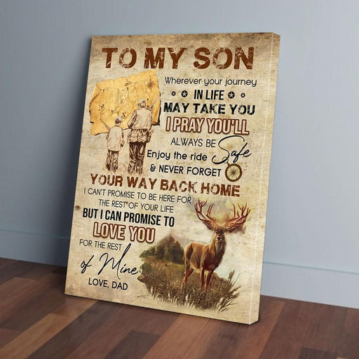 To My Son Deer Hunting Dad Canvas Wall Art Home Decoration