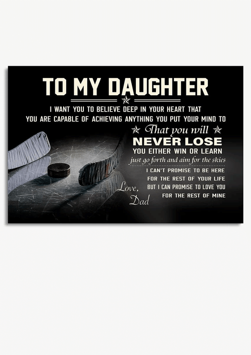 To My Daughter I Love You Inspiration Quote Wall Art Gift From Dad To Hockey Daughter