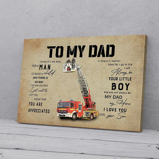 Bestieship To My Dad Firefighter Son Father's Day Gift Horizontal Canvas Prints