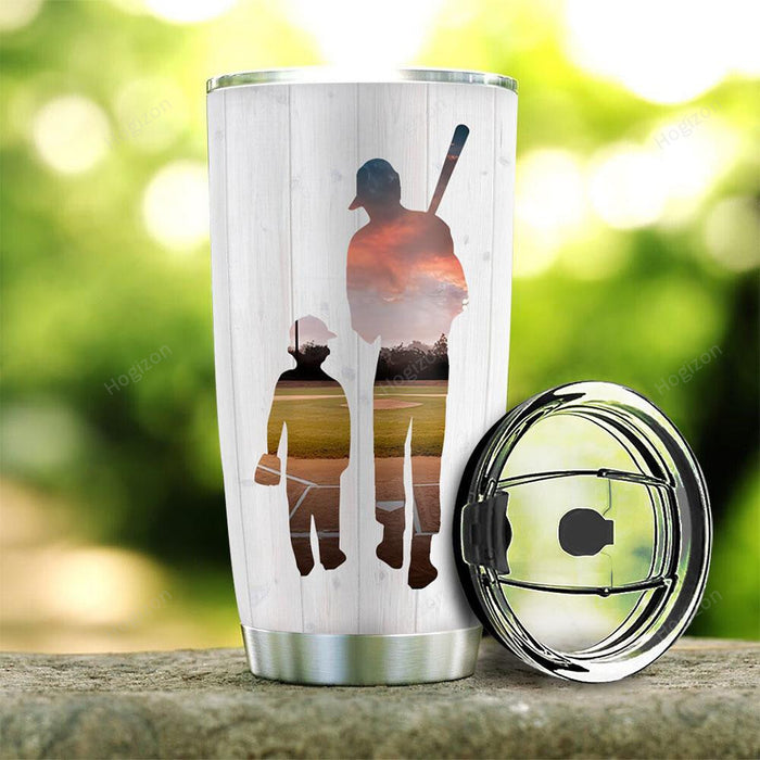 A Baseball Dad Always Be With You Stainless Steel Tumbler Cups Drinkware 20oz -
