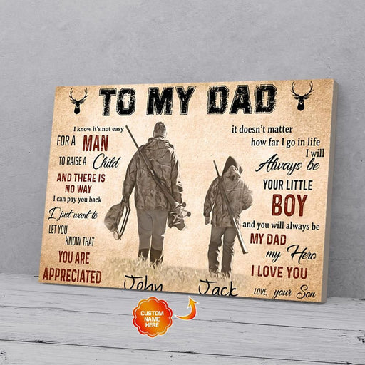 To My Dad Son Hunting You Are Appreciated Canvas Wall Art Home Decoration