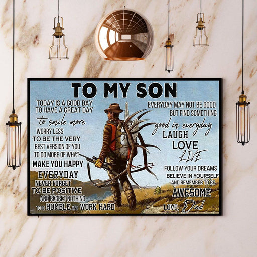 Hunting Dad To My Son Today Is A Great Day Canvas Wall Art Home Decoration