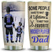 Daddy And Son Favorite Hockey Player Personalized Stainless Steel Tumbler, Gift For Dad From Son, Fathers Day Tumbler 20oz