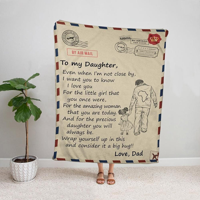 Afro dad to my daughter amazing woman that you are today air mail fleece blanket/ sherpa blanket