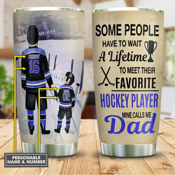 Personalized Daddy And Son Favorite Hockey Player YC2009492CL Tumbler