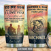 Personalized Fishing Dad To Son Life Is Filled With Hard Times Stainless Steel Tumbler