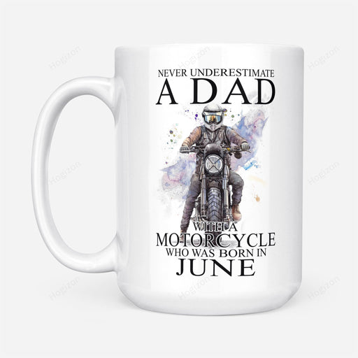 BeKingArt Biker Never Underestimate Dad With A Motorcycle Born In June
