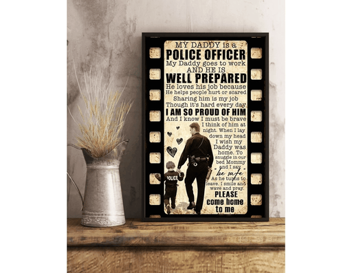 My Dad Is A Police Officer Canvas Wall Art Home Decoration