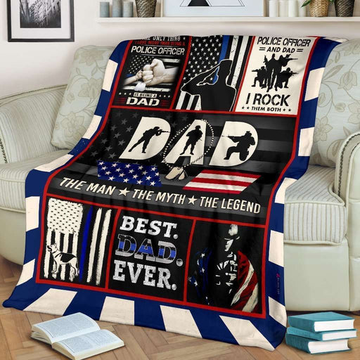 Police Dad The Man The Myth The LegendFleece Blanket Home Decoration