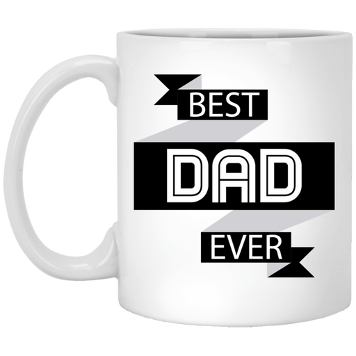 X-MAS Presents For Dad, Best Dad Ever, 11oz Ceramic Coffee Mug, Affordable Novelty For Thanksgiving, Birthday