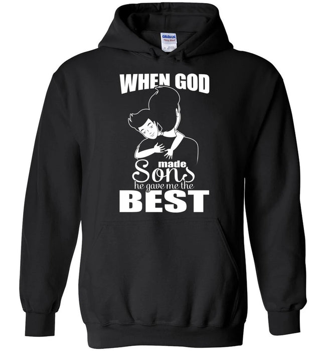 When God Made Sons He Gave Me The Best Dad Pullover Hoodie Sweatshirt Christmas Gift Ideas