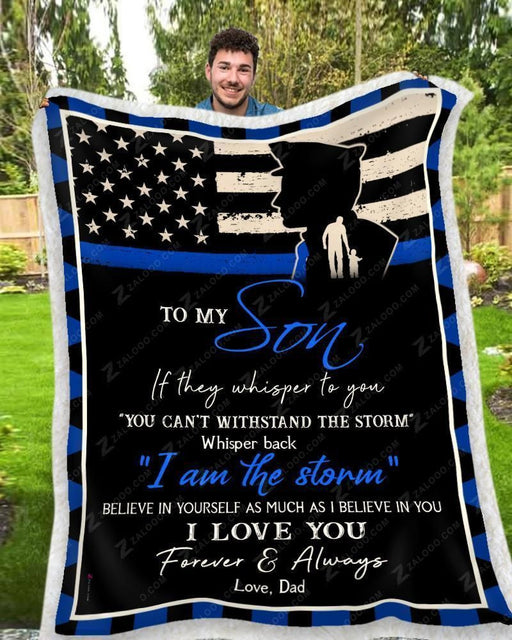 Dad Gift To Son I Love You Forever And Always Police Fleece Blanket Home Decoration