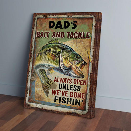 Dad's Bait And Tackle Fishing Canvas Wall Art Home Decoration
