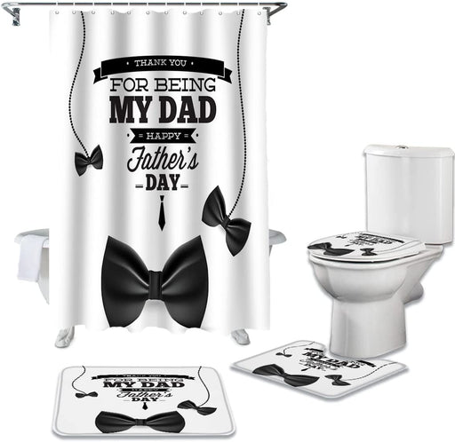 Thank You For Being My Dad Bathroom Mat Set And Shower Curtain Gift For Dad Gift For Father Father's Day Gift Ideas