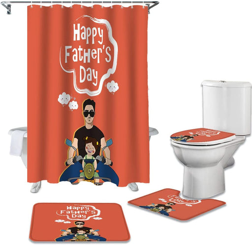 Superhero Dad And Daughter Bathroom Mat Set And Shower Curtain Gift For Dad Gift For Father Father's Day Gift Ideas