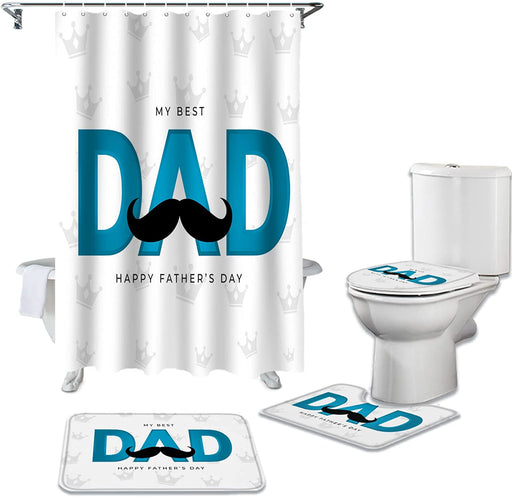My Best Dad Bathroom Mat Set And Shower Curtain Gift For Dad Gift For Father Father's Day Gift Ideas