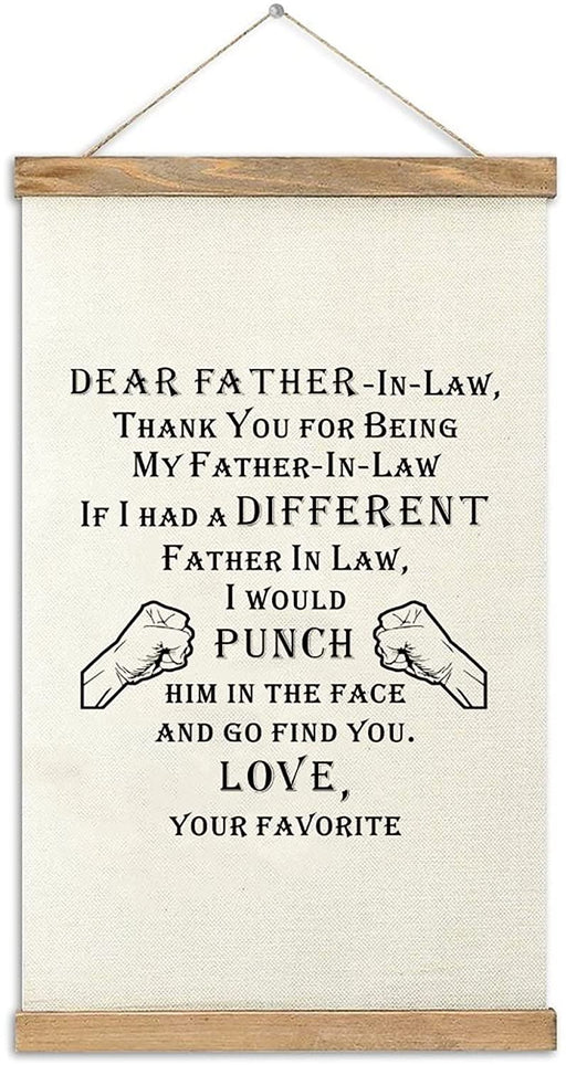 Thanks For Being My Father-In-Law Wood Poster Hanger Gift For Dad Gift For Father Father's Day Gift Ideas